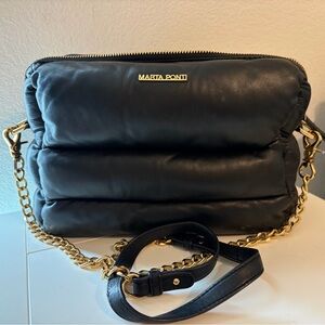 Marta Ponti Black Leather Crossbody Bag